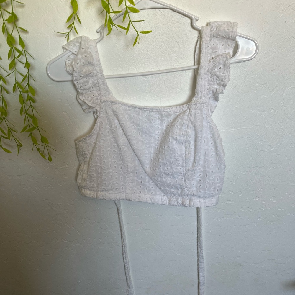 White Eyelet Crop Top